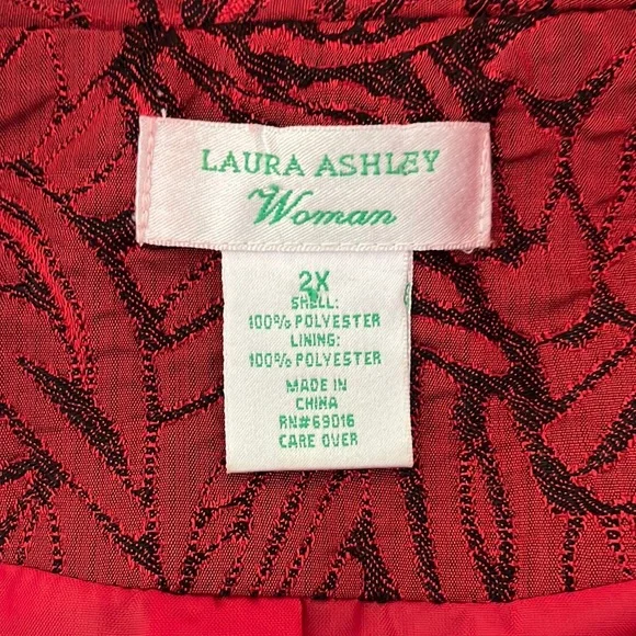 Laura Ashley Woman’s Jacket Size 2X button down Color Red - Picture 3 of 5